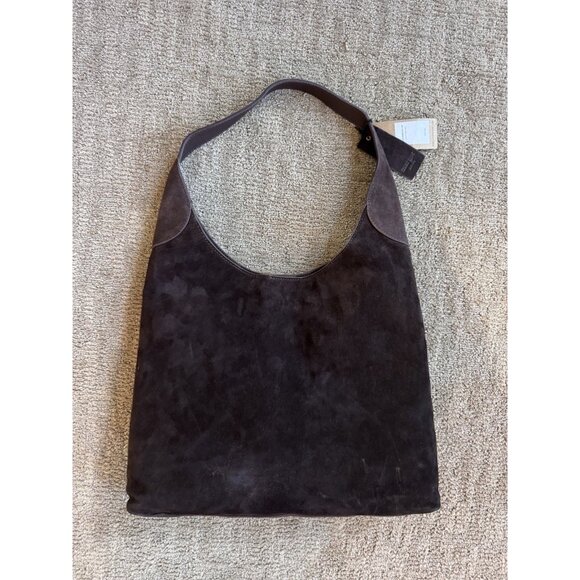 NWT Margot New York Suede Leather Large Hobo Shoulder Bag Brown Viral - Picture 1 of 12